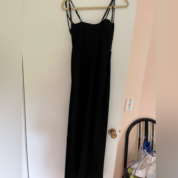 Dorian Rhinestone Crepe Cutout Maxi Dress in Black - Picture 7 of 9